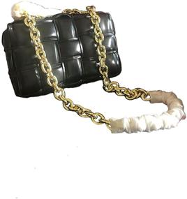 img 4 attached to 👜 Woven Chain Bag: EvaLuLu Genuine Leather Women's Shoulder Bag for Style and Durability