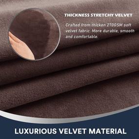 img 1 attached to 🛋️ Stretch Velvet Plush Sofa Armrest Covers - Anti-Slip, Furniture Armrest Protector for Chairs, Sofas, and Recliners - Brown, Set of 2