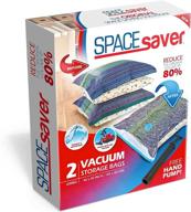 🧺 spacesaver premium vacuum storage bags: maximize storage space by 80%! ideal for travel with hand-pump! double-zip & triple seal for ultimate protection. vacuum sealer bags for comforters, blankets, bedding, clothing! jumbo 2 pack. логотип