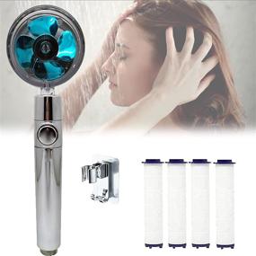 img 4 attached to 🌀 Revolutionary Propeller-Driven Vortex Shower Head with Filter, Pause Switch, and Turbo Fan Technology - 360° Rotating Water Saving Shower Head