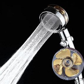 img 1 attached to 🌀 Revolutionary Propeller-Driven Vortex Shower Head with Filter, Pause Switch, and Turbo Fan Technology - 360° Rotating Water Saving Shower Head