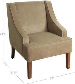 img 2 attached to Discover the Luxurious Comfort of the HomePop Velvet Swoop Arm Accent Chair in Tan