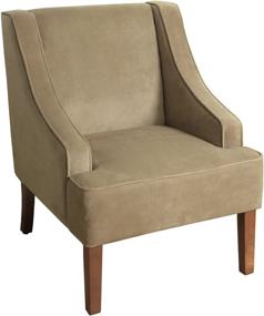 img 4 attached to Discover the Luxurious Comfort of the HomePop Velvet Swoop Arm Accent Chair in Tan