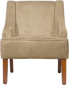 img 3 attached to Discover the Luxurious Comfort of the HomePop Velvet Swoop Arm Accent Chair in Tan