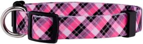 img 2 attached to 🐶 Plaid Dog Collar in Red Lumberjack, Pink, Pastel, and Blue by Native Pup