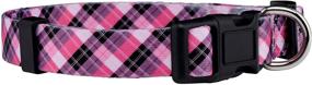 img 3 attached to 🐶 Plaid Dog Collar in Red Lumberjack, Pink, Pastel, and Blue by Native Pup