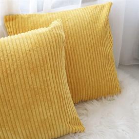 img 2 attached to CHICHIC 18x18 Inch Pack of 2 Throw Pillow Covers - Soft & Decorative Cushion Cases for Couch, Bed, Sofa, Car, Chair - Ginger Yellow