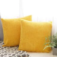 chichic 18x18 inch pack of 2 throw pillow covers - soft & decorative cushion cases for couch, bed, sofa, car, chair - ginger yellow логотип