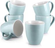 ☕️ dowan corrugated turquoise coffee mugs: stylish and functional addition to your morning routine логотип