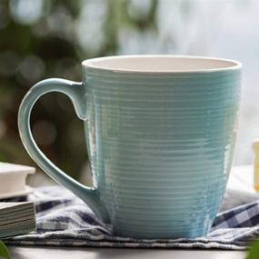 img 2 attached to ☕️ DOWAN Corrugated Turquoise Coffee Mugs: Stylish and Functional Addition to Your Morning Routine