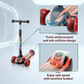 img 1 attached to 🛴 K-Speed 3 Wheels Kick Scooter: Adjustable Height, Wide LED Flashing Wheels for Kids 2-8 Years Old