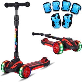 img 4 attached to 🛴 K-Speed 3 Wheels Kick Scooter: Adjustable Height, Wide LED Flashing Wheels for Kids 2-8 Years Old