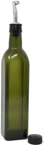 img 4 attached to 🌿 Premium Olive Oil Dispenser: nicebottles - Stainless Steel Flip-Top Pourer, Dark Green, Square Design, 500ml Capacity