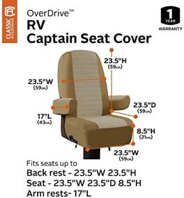 img 3 attached to 🚌 Enhance Your RV's Comfort and Style with Classic Accessories Over Drive RV Captain Seat Cover