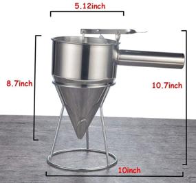 img 1 attached to 🥞 Effortless Pancake Batter Dispenser: Mornenjoy Stainless Steel with Stand, Ideal for Takoyaki Balls, Cupcake Baking, Cake Mix, and Funnel Cake! Easy Kitchen Tool for Perfect Results (Stainless Steel)