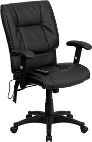 img 3 attached to 🪑 Enhance Office Comfort with Flash Furniture Mid-Back Ergonomic Massaging Black LeatherSoft Executive Swivel Chair