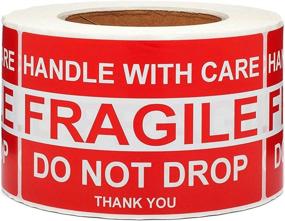 img 3 attached to SJPACK Large Fragile Stickers - Eye-catching 4"x6" Shipping Labels (500 Labels/Roll) - Handle with Care, Do Not Drop, Thank You - 1 Roll