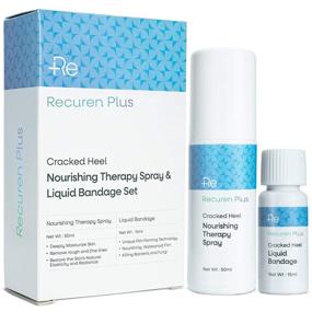 img 4 attached to 👣 Recuren Plus: Fast-acting Cracked Feet & Hands Treatment – Nourishing Therapy Spray & Liquid Bandage Set for Dry Rough Calluses, Split Skin – Deep Moisturizing & Rapid Crack Repair