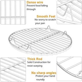 img 1 attached to 🍳 P&amp;P CHEF Round Cooking Rack Set - 3 Pcs for Air Fryer/Stockpot/Pressure Cooker/Round Cake Pan