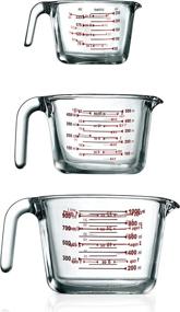 img 4 attached to 🔥 NutriChef 3-Piece BPA-Free Premium Heat Resistant Borosilicate Glass Measuring Cups Set with Handle – Precise Measurement in Oz & Ml Scale, 250ml, 500ml & 1000ml, Microwave & Oven Safe