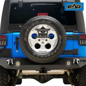 img 2 attached to 🚗 EAG Rear Spare Tire License Plate Relocation Bracket: Perfect Fit for 2007-2018 Wrangler JK