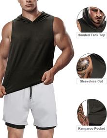 img 3 attached to 👕 We1Fit Men's Sleeveless Workout Hoodie – Bodybuilding Gym Tank Top with Pocket