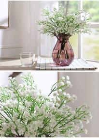 img 2 attached to 🌼 Nerseki White Artificial BabyBreath Flower Set - Pack of 10