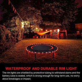 img 2 attached to 🎡 Colorful LED Mini Trampoline Lights with Remote Control: Perfect for 40", 38", 36" Mini Trampolines/Baby Trampolines - 16 Color Change, Waterproof, Fun Night Play and Great Gift for Kids