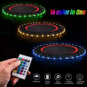 img 3 attached to 🎡 Colorful LED Mini Trampoline Lights with Remote Control: Perfect for 40", 38", 36" Mini Trampolines/Baby Trampolines - 16 Color Change, Waterproof, Fun Night Play and Great Gift for Kids