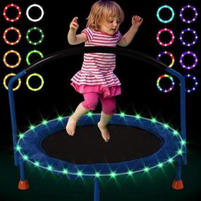 img 4 attached to 🎡 Colorful LED Mini Trampoline Lights with Remote Control: Perfect for 40", 38", 36" Mini Trampolines/Baby Trampolines - 16 Color Change, Waterproof, Fun Night Play and Great Gift for Kids