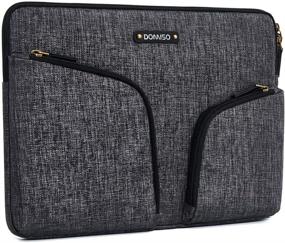 img 4 attached to 📱 DOMISO 10.1 Inch Waterproof Laptop Sleeve: Protective Bag for 10.1-10.5 Inch Laptops, Tablets, iPad Pro, and Yoga Book - Dark Grey