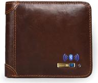 🔍 smart lb anti-lost tracker wallet: bluetooth alarm, gps position record, vintage retro style purse in dark brown logo