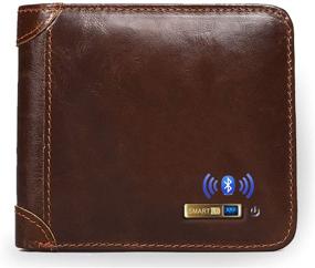 img 4 attached to 🔍 Smart LB Anti-Lost Tracker Wallet: Bluetooth Alarm, GPS Position Record, Vintage Retro Style Purse in Dark Brown