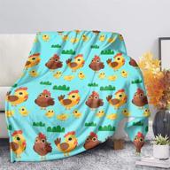 🐣 afpanqz cartoon chick design flannel blanket - cute and cozy lightweight coral fleece throw for kids and women logo