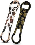 🍍 bar-iconic vrod bottle opener: 2-pack black & gold pineapple combo set - well-designed, solid bar key openers for bartenders - best gift for bartender gifts логотип