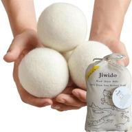 jiwido x-large wool dryer balls laundry reusable – natural fabric softener, reduces wrinkles, anti static, saves drying time - pack of 6 logo