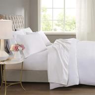 🛏️ beautyrest br 600 tc cooling cotton blend solid sheet set - queen size, white (4 piece) logo