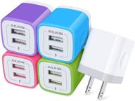 🔌 5pack usb wall charger adapter - ailkin 2.1amp dual port quick charge for iphone, samsung, lg, htc, moto, kindle logo