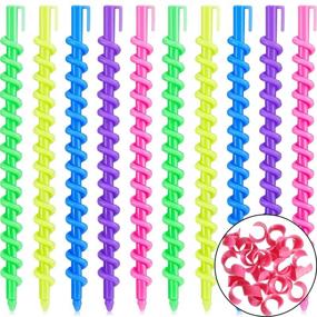 img 4 attached to 💆 Spiral Hair Perm Rods - Set of 100, Plastic, Long Barber Hairdressing Styling Curling Rods for Perm, Hair-rollers Salon Tools - Ideal for Women and Girls
