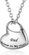 cremation urn necklace: forever in my heart stainless steel keepsake pendant for mom & dad - waterproof memorial jewelry with filling kit logo