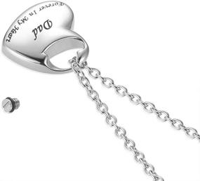 img 1 attached to Cremation Urn Necklace: Forever in My Heart Stainless Steel Keepsake Pendant for Mom & Dad - Waterproof Memorial Jewelry with Filling Kit