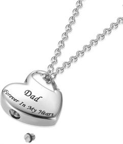 img 2 attached to Cremation Urn Necklace: Forever in My Heart Stainless Steel Keepsake Pendant for Mom & Dad - Waterproof Memorial Jewelry with Filling Kit