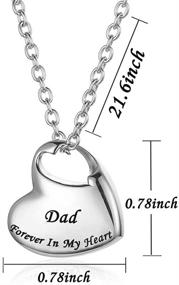 img 3 attached to Cremation Urn Necklace: Forever in My Heart Stainless Steel Keepsake Pendant for Mom & Dad - Waterproof Memorial Jewelry with Filling Kit