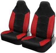 🚗 premium red mesh car seat covers by motor trend – high back automotive seat protection for vehicles with integrated fixed headrests - interior accessories for car truck van and suv logo