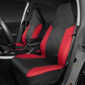 img 3 attached to 🚗 Premium Red Mesh Car Seat Covers by Motor Trend – High Back Automotive Seat Protection for Vehicles with Integrated Fixed Headrests - Interior Accessories for Car Truck Van and SUV