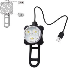 img 3 attached to Ascher USB Rechargeable Bike Light Set - Ultra Bright Front Headlight and Rear LED Bicycle Light with 650mah Lithium Battery - 4 Light Modes (Includes 2 USB Cables and 4 Straps)