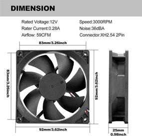 img 2 attached to Вентилятор 12V постоянного тока сверхвлажостостойкий: высокая производительность воздушного потока, маленький квадратный выход, набор из 2 шт.