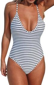 img 4 attached to 👙 CUPSHE Women's Striped Long-Lasting Swimsuit - Trendy Women's Clothing