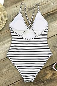 img 2 attached to 👙 CUPSHE Women's Striped Long-Lasting Swimsuit - Trendy Women's Clothing