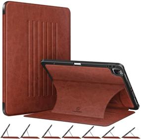 img 4 attached to 📱 CaseBot Magnetic Stand Case for iPad Pro 12.9" 4th & 3rd Generation 2020/2018 - Ultimate Protection with Pencil Holder & Auto Wake/Sleep - Secure Stand Angles - Brown